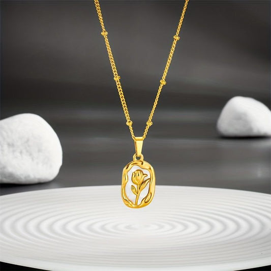 Gold Rose Necklace