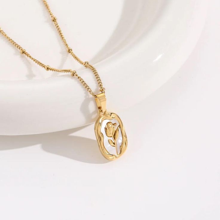Gold Rose Necklace